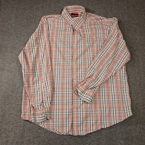 Alfani Mens Fitted Performance White Red Black Gray Gingham XL Long Sleeve Shirt